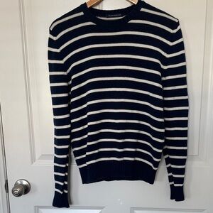Brandy Melville White & Blue Striped Sweater